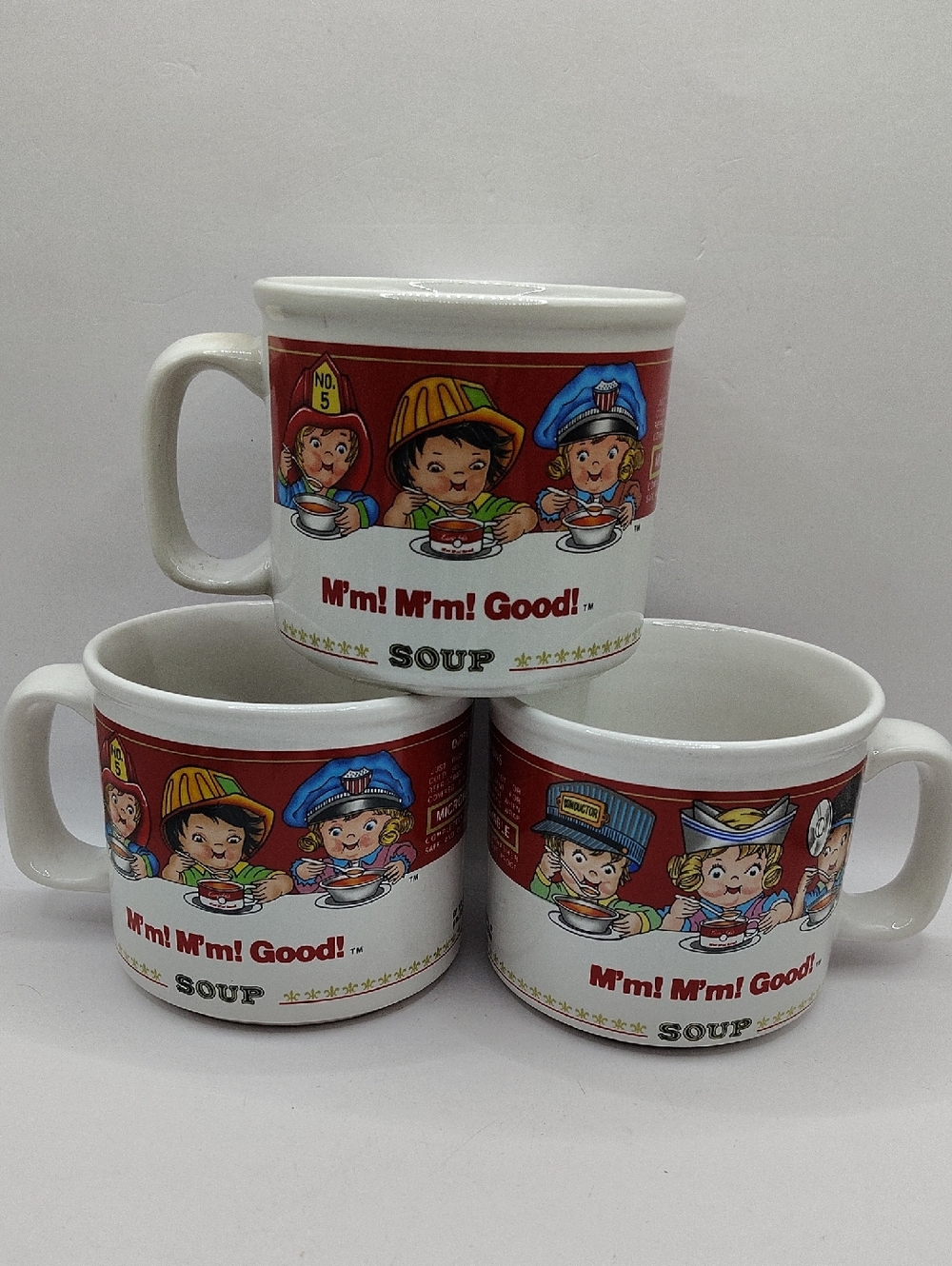 Vintage 1993, 97 Campbell's Soup Mugs Set of 3 Nurse Doctor Conductor Firemen